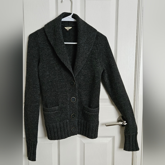 Fossil | Gray wool button up cardigan - Picture 2 of 7